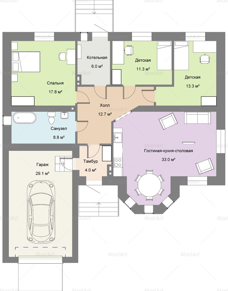 Дом площадью 137 м²