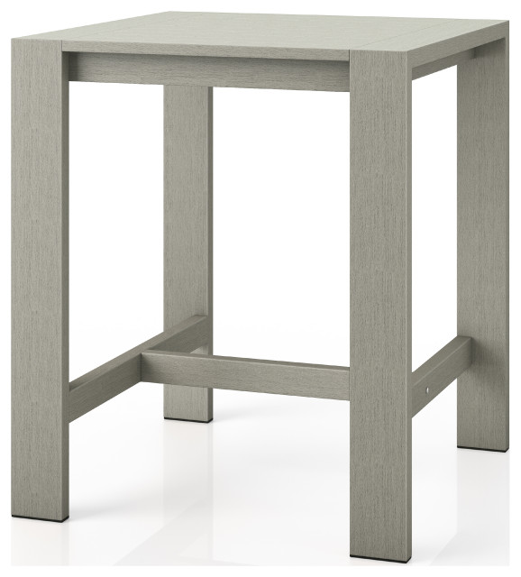 Monterey Outdoor Bar Table, Grey, Bar Transitional Outdoor Pub And