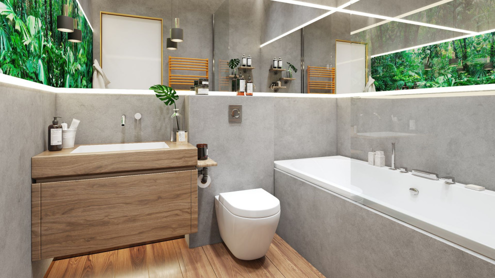 Photo of a contemporary bathroom in Moscow.