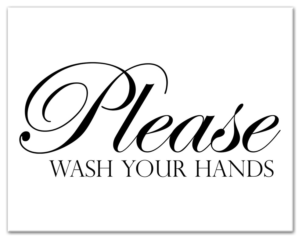 Please Wash Your Hands Wall Art - Contemporary - Novelty Signs - by ...