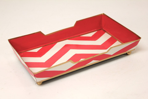 Chevron Pink Guest Towel Tray