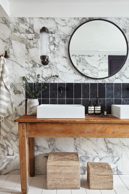 Houzz of 2018 nyklassisk-badrum