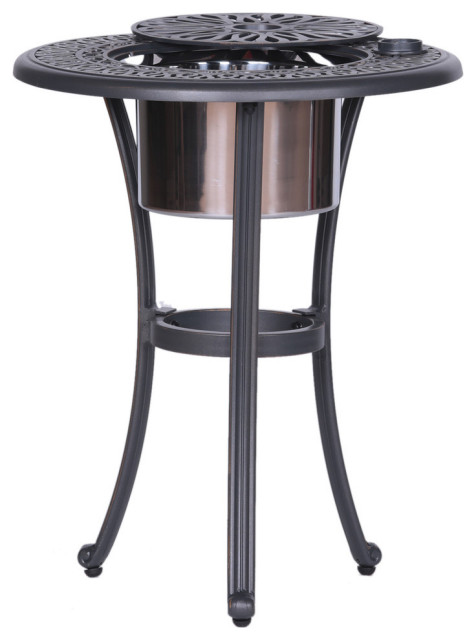 Bellvue 22 Round Ice Bucket Table Traditional Outdoor Side Bellvue 22 Round Ice Bucket Table