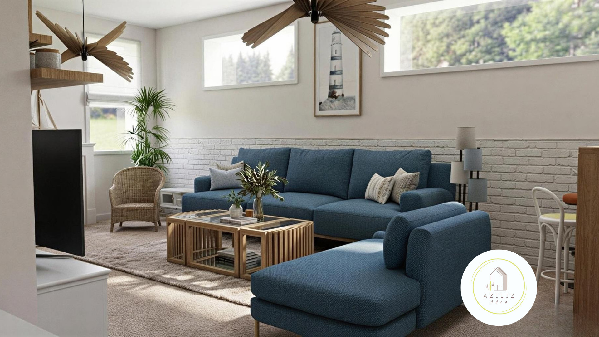 COACHING DECO aménagement entrée, séjour, salon d'une villa en bord de mer