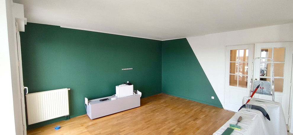 Fresque murale géometrique, salon. 2020