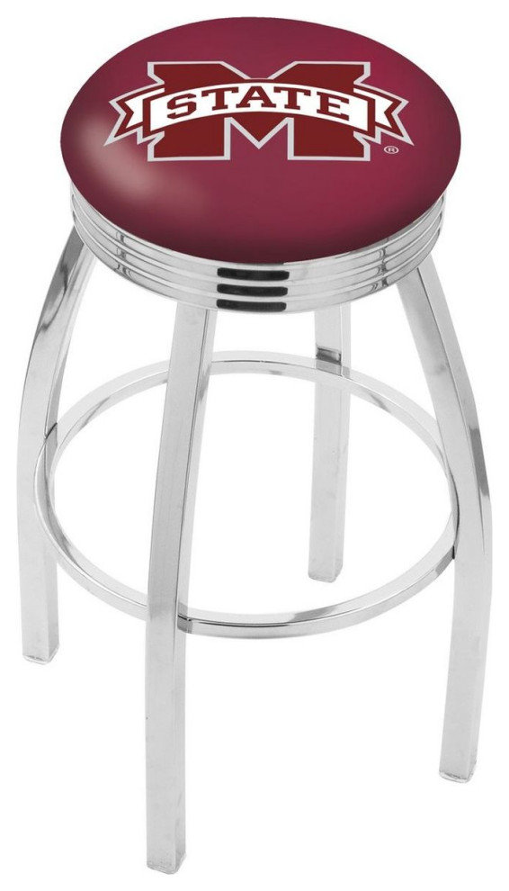 Holland L8C3C Mississippi State 25" Swivel Counter Stool Chrome