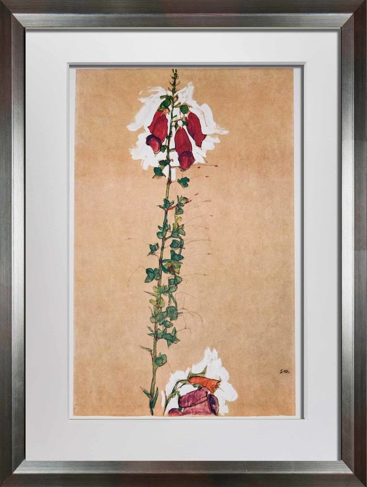 Egon Schiele Limited Edition Lithograph, Red Foxglove, Signed