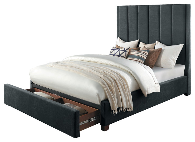 Beechnut Full Upholstery Bed With Storage Drawers Gray