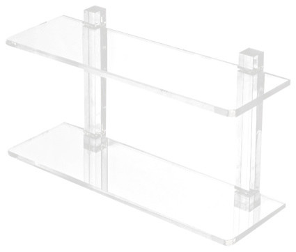 16" Double Tier Plexiglass Bathroom Shelf