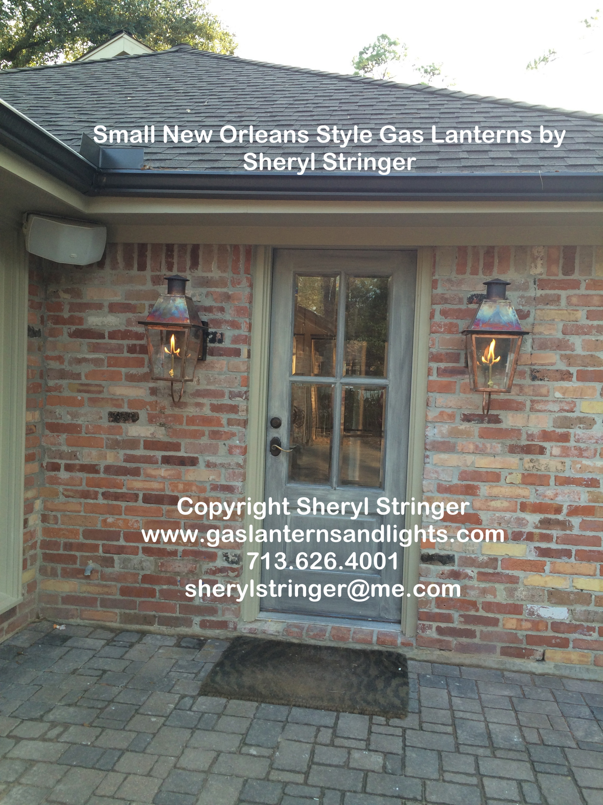 Sheryl's New Orleans Style Gas Lanterns by Kitchen Door
