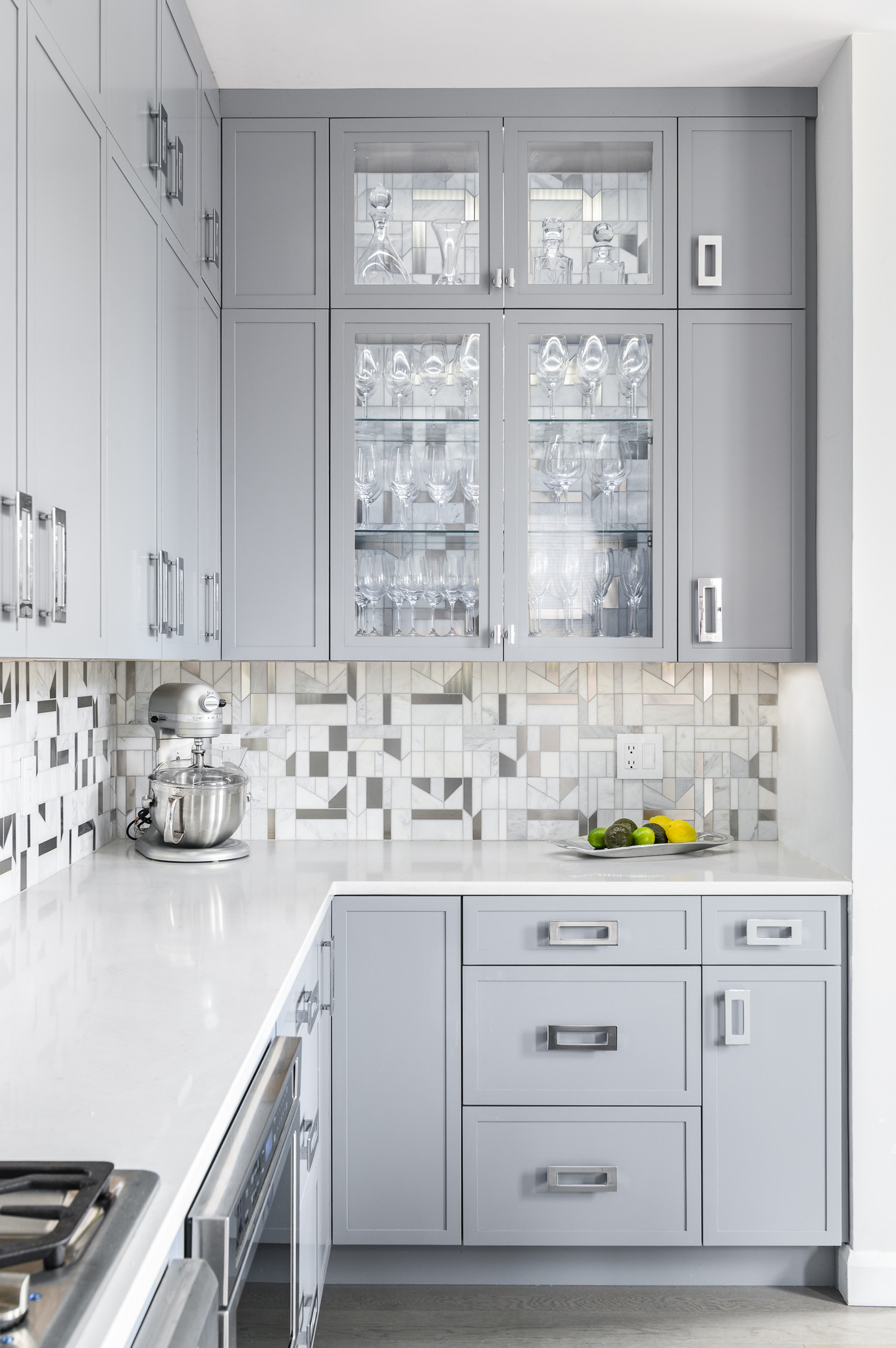 43+ Gray Kitchen Cabinets with White Countertops (SLEEK & COHESIVE)