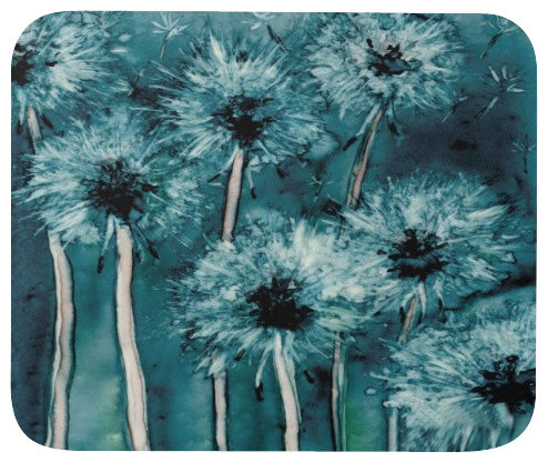 Mousepad, Dandelion Wishes Floral Painting, Art for Home or Office
