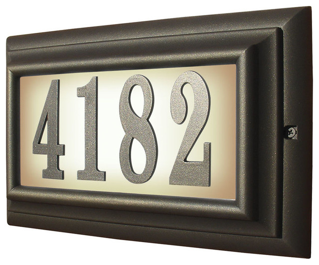 Details about / Qualarc Edgewood Oval Lighted Address Plaque in Antique Copper Frame Color