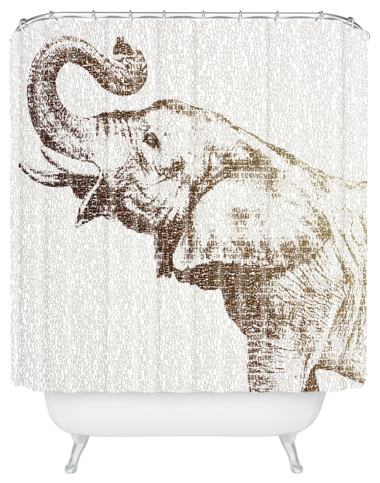 Belle13 The Wisest Elephant Shower Curtain Contemporary Shower