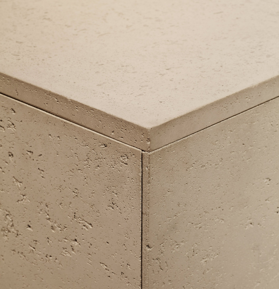 Inspiration for a contemporary kitchen in London with concrete benchtops.