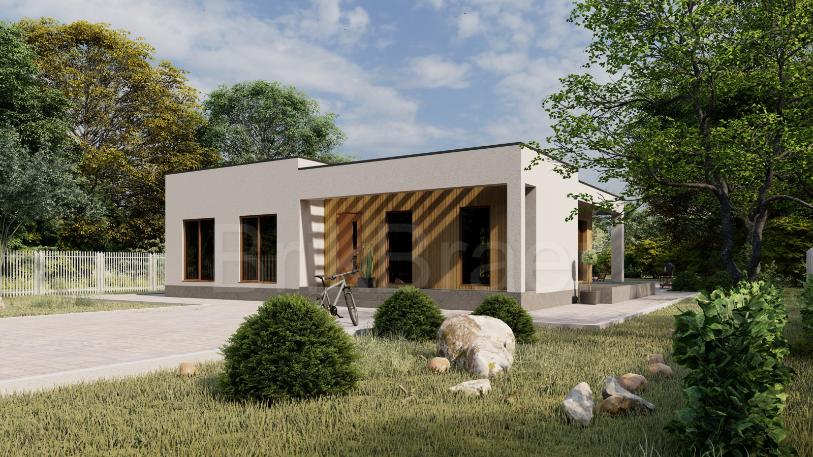 Проект дома №159 с плоской кровлей площадью 180 м2