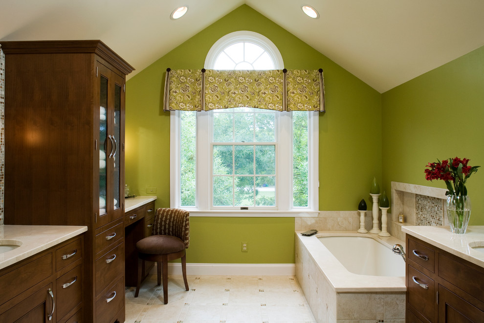 This is an example of a traditional bathroom in Baltimore with a drop-in tub.