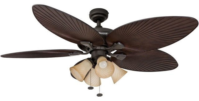 52 Palm Island Bronze Ceiling Fan With 4 Light Tropical