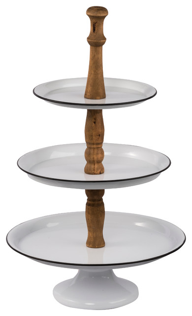 Metal 2 Tiered Tray Plate D14x23 5 Traditional Dessert And