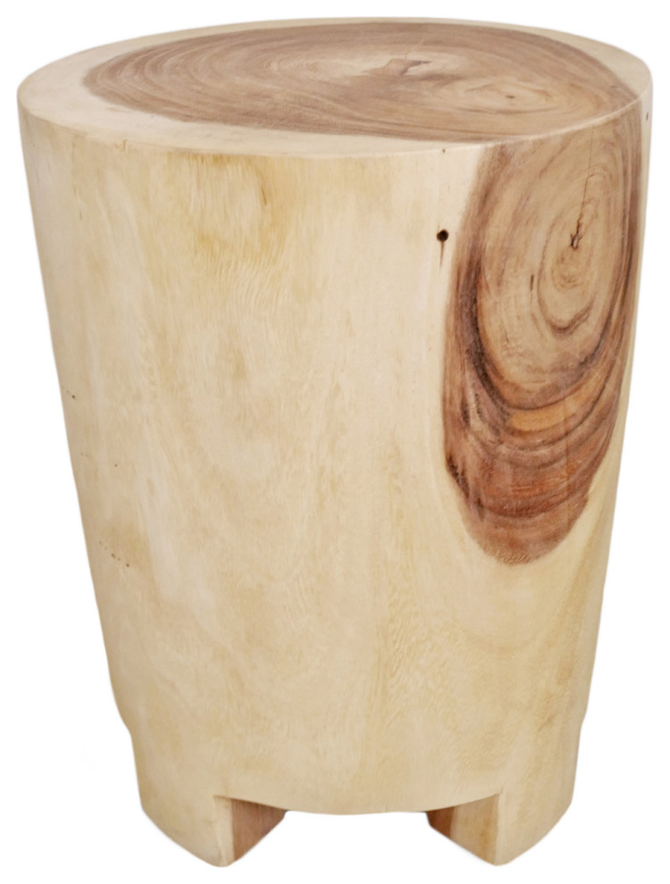 Acacia Wood Drum Side Table 2 Rustic Side Tables And End Tables