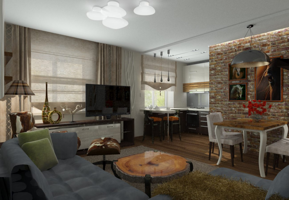 визуализация "Гостиная - студия"