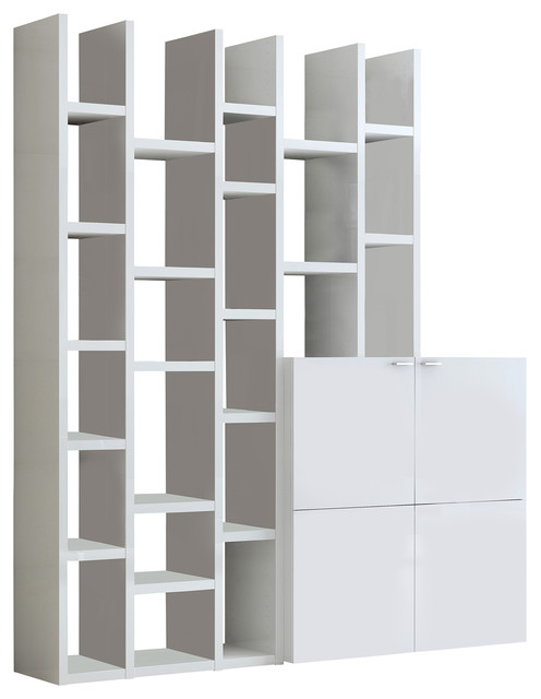 Torero Modular Bookcase, White Gloss