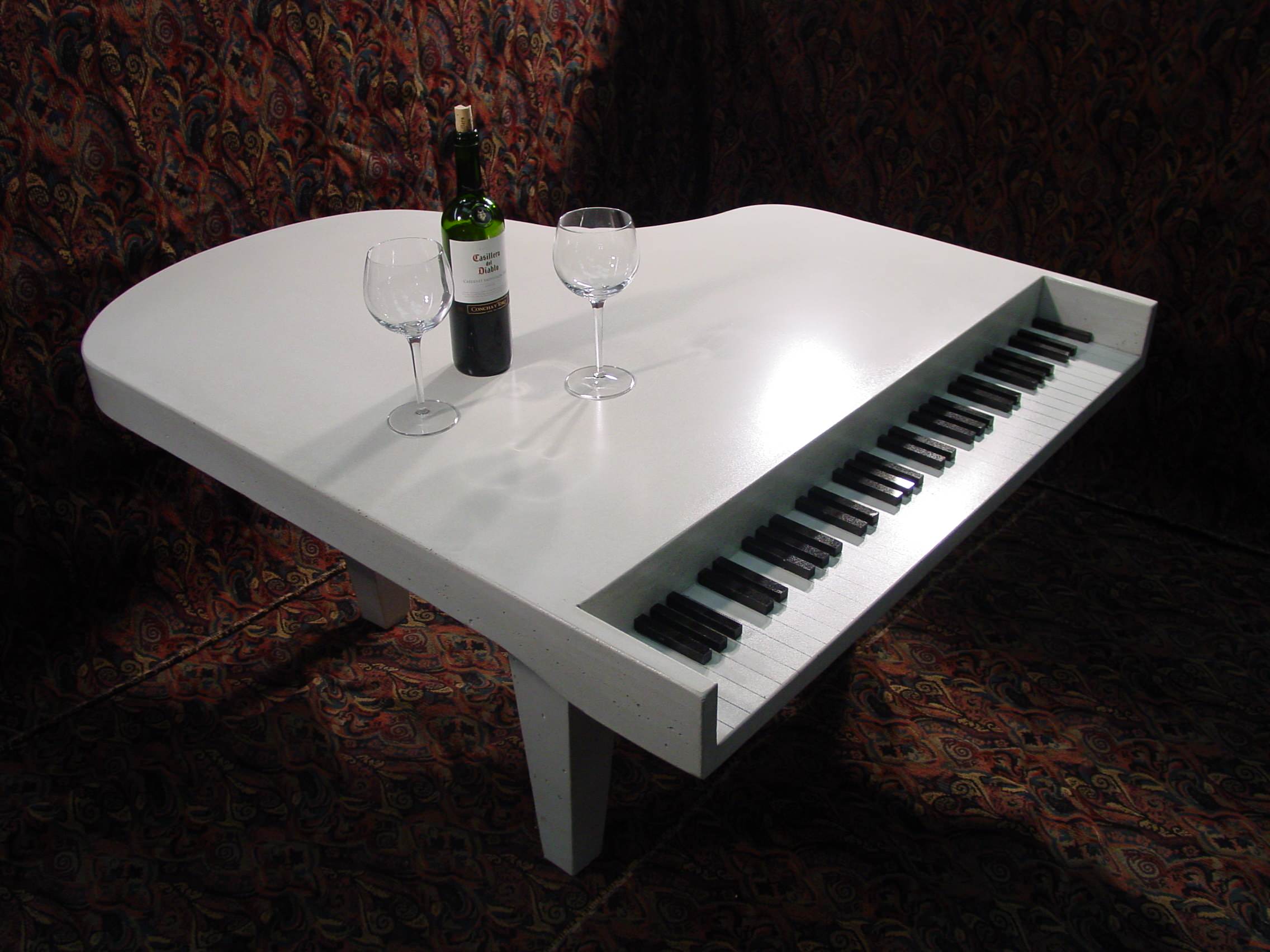 Concrete Custom Baby Grand Piano Coffee Table