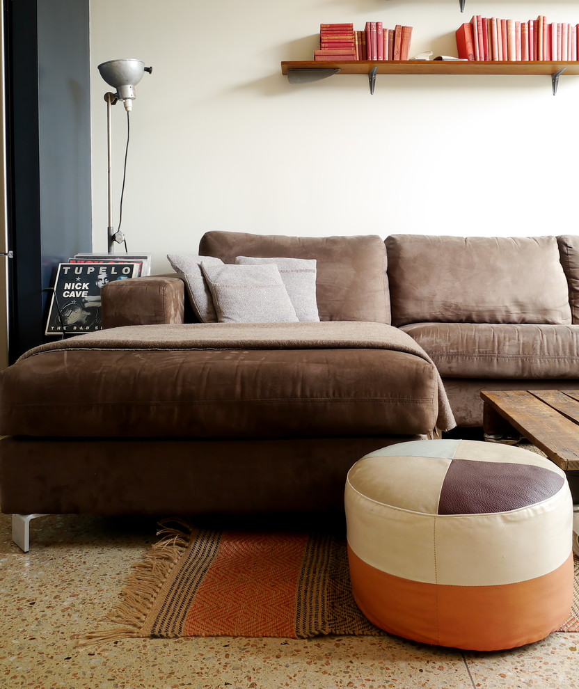Photo of an industrial living room in Melbourne.