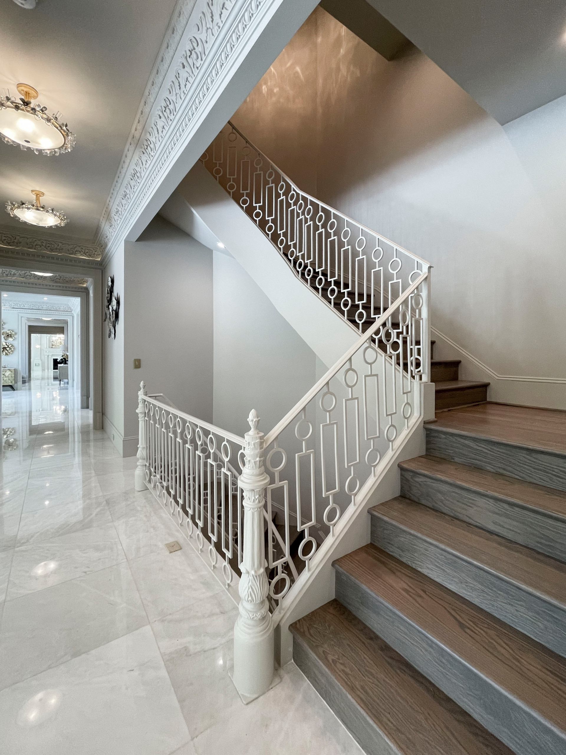 104_Curved Staircases in 18th Century French Inspired Mansion, Mclean VA 22101