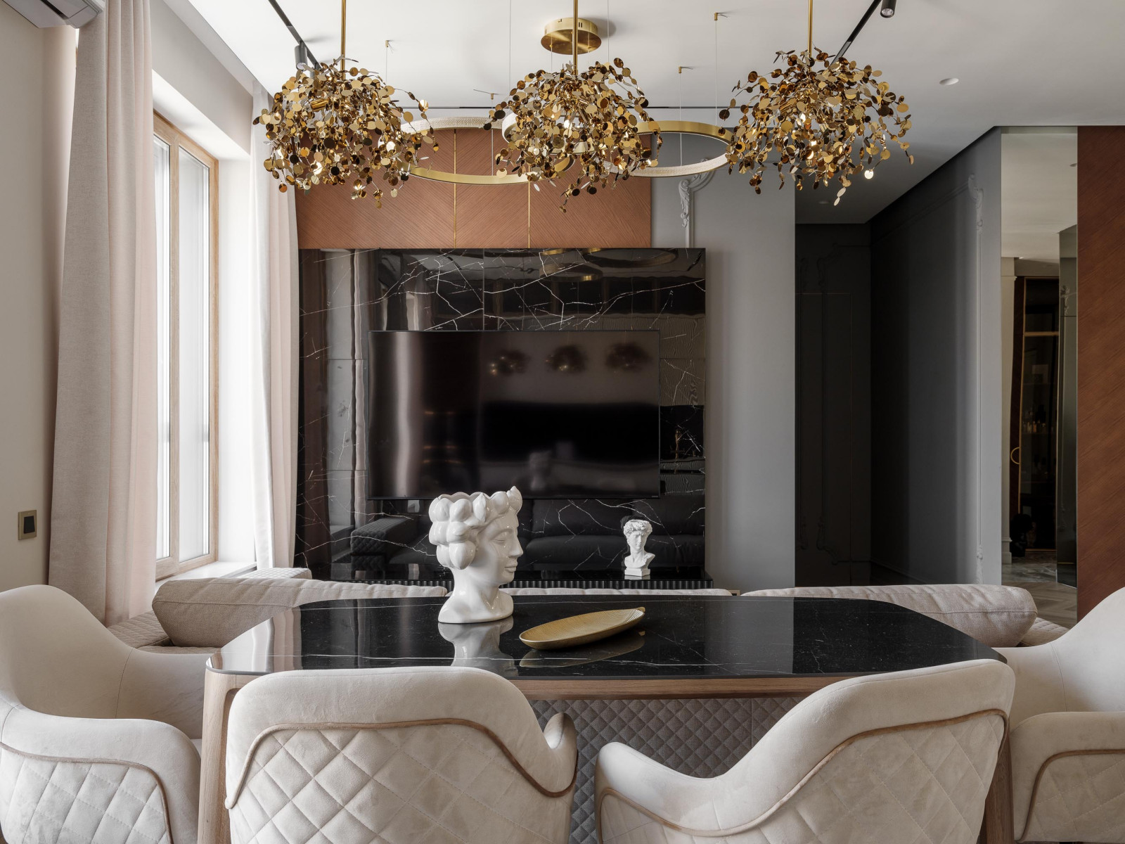 Дизайн проект квартиры 95 м2  ЖК "  Richmond Residence ". Гостиная