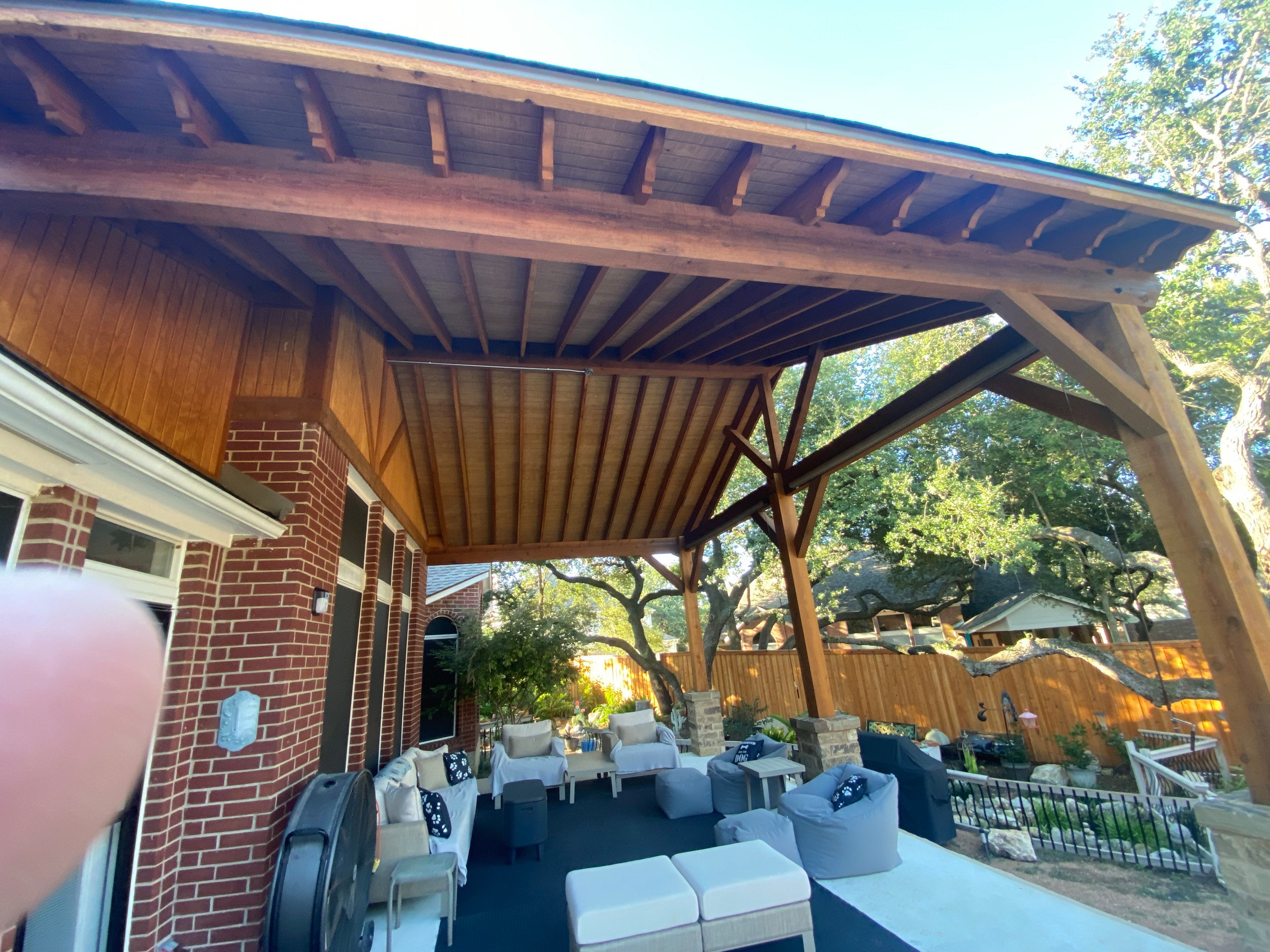 White Gable Patio cover