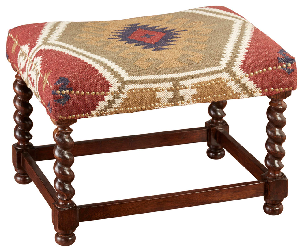 Upholstered Foot Stool - Southwestern - Footstools And Ottomans - by Orchard Creek Designs