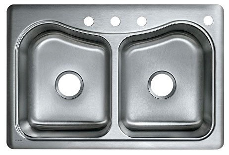 Kohler K 3369 4 Na Staccato Double Basin Self Rimming Kitchen Sink Stainless