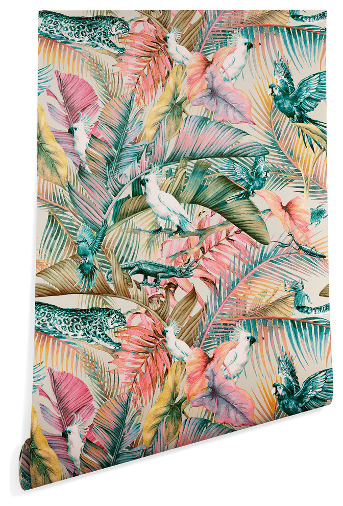 Deny Designs Marta Barragan Camarasa Sunset Jungle Wallpaper, 2'x10