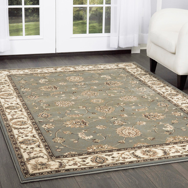 Triumph Gray With Beige Border Area Rug Traditional Rugs Triumph Gray With Beige Border Area Rug Traditional Rugs By Home Dynamix
