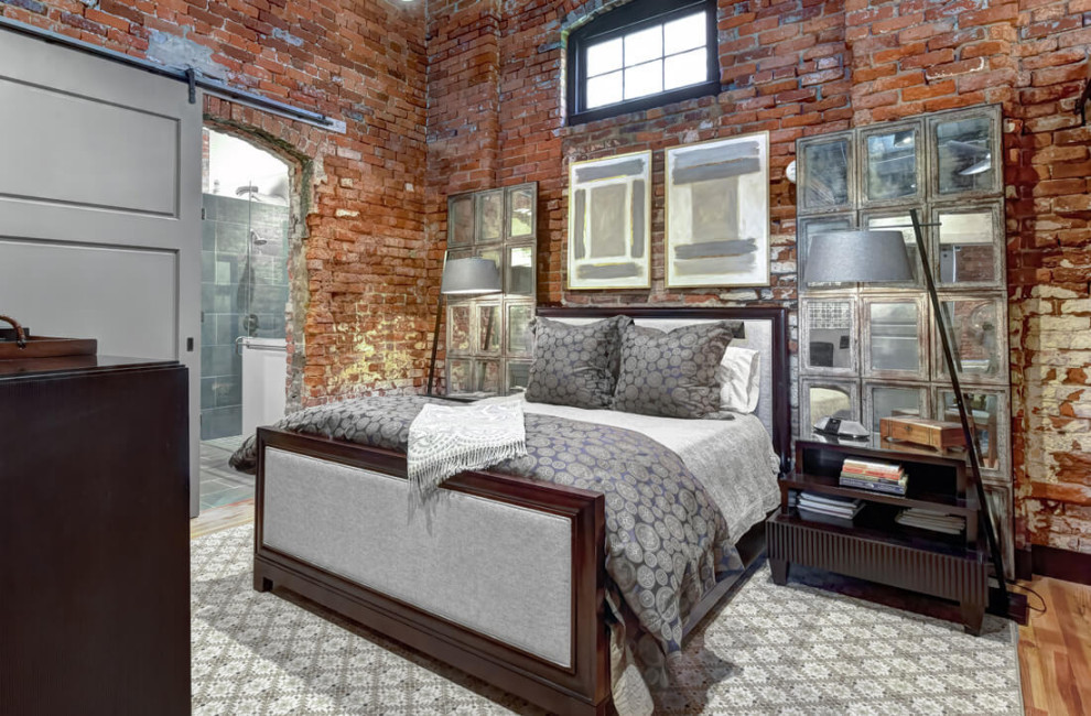 Design ideas for an industrial bedroom in Charleston.