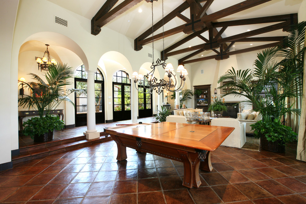 Inspiration for a tropical living room in Orange County.