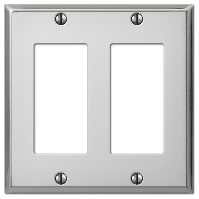 Pro Polished Chrome Steel 2-Rocker Wall Plate - Traditional - Switch ...