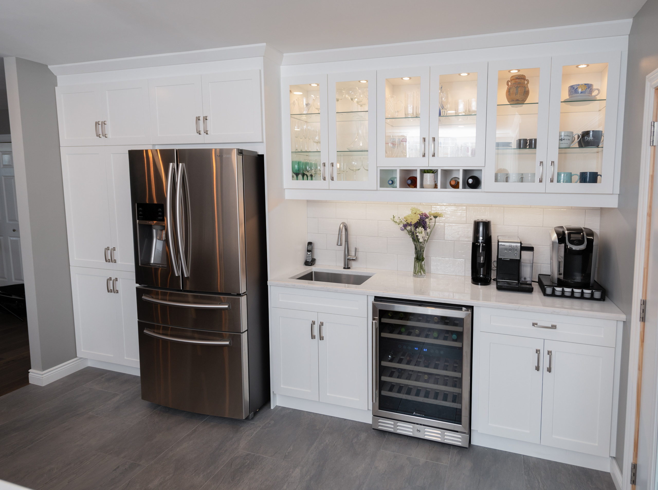 Kitchen Drink Station – Beverage Cabinet