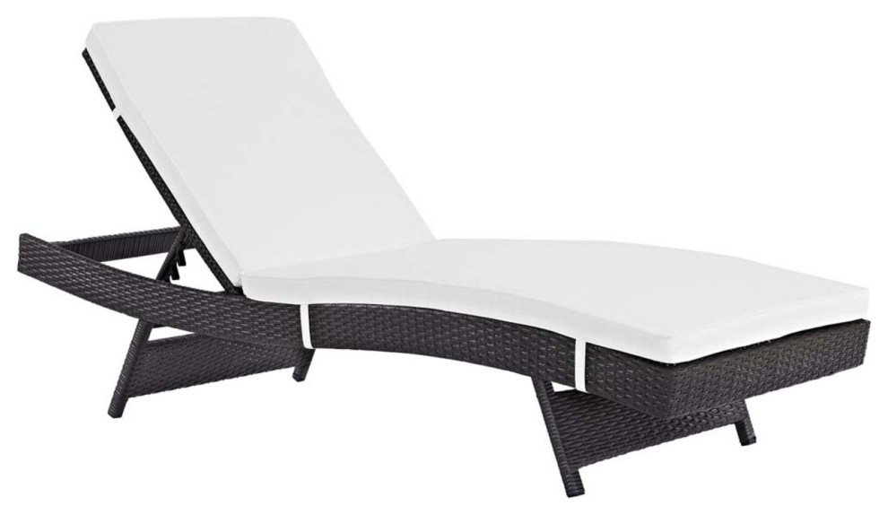 White Convene Outdoor Patio Chaise Contemporary Outdoor Chaise