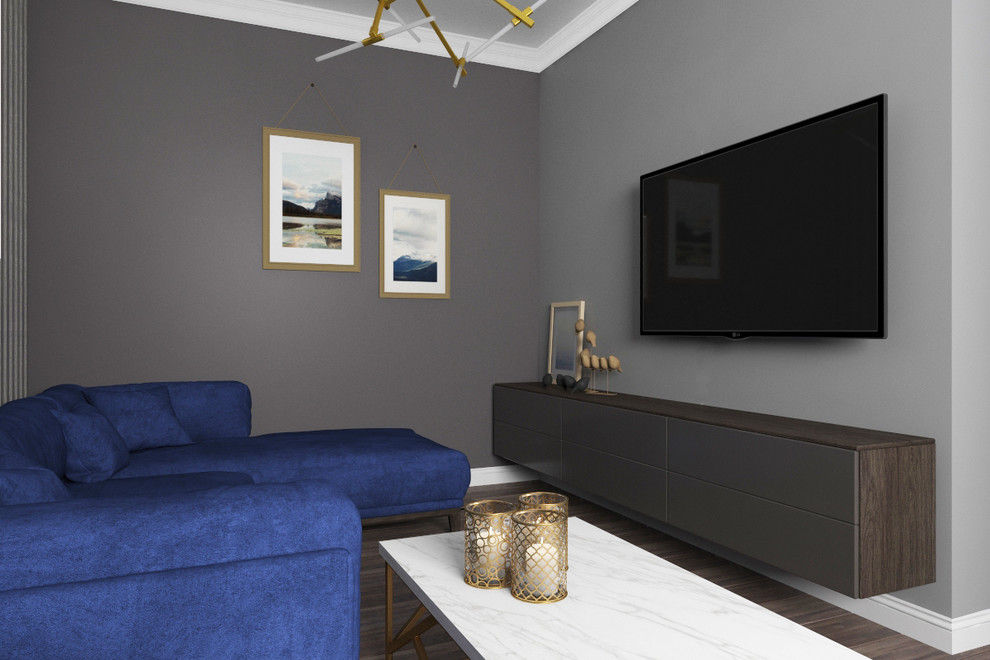 Дизайн интерьера трехкомнатной квартиры 115 м2 (Санкт-Петербург) кухня-гостиная