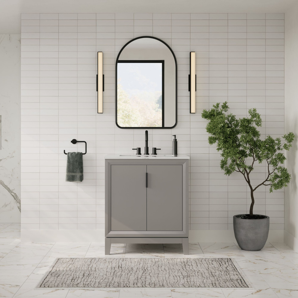 The Ezra Bathroom Vanity, Cashmere Gray, 30", Single Sink, Freestanding