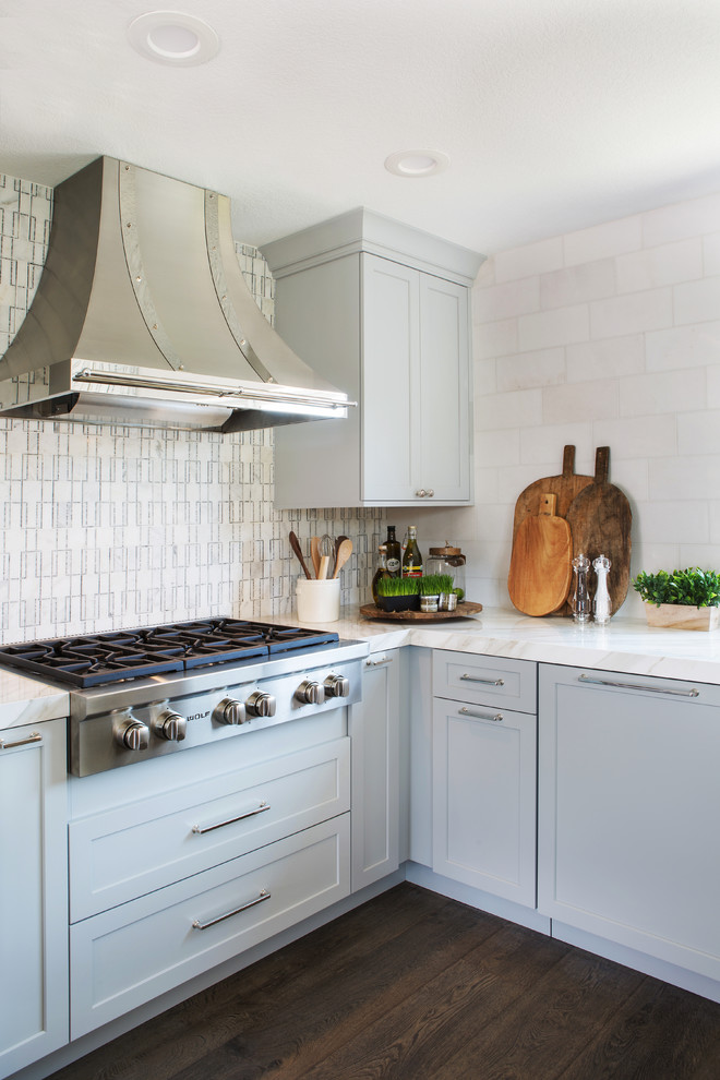 Example of a transitional kitchen design in Orange County