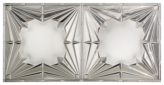 Fasade Art Deco Ceiling Tile Sample Brushed Aluminum