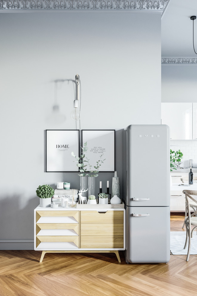 Дизайн интерьера и визуализация квартиры студии в Скандинавском стиле