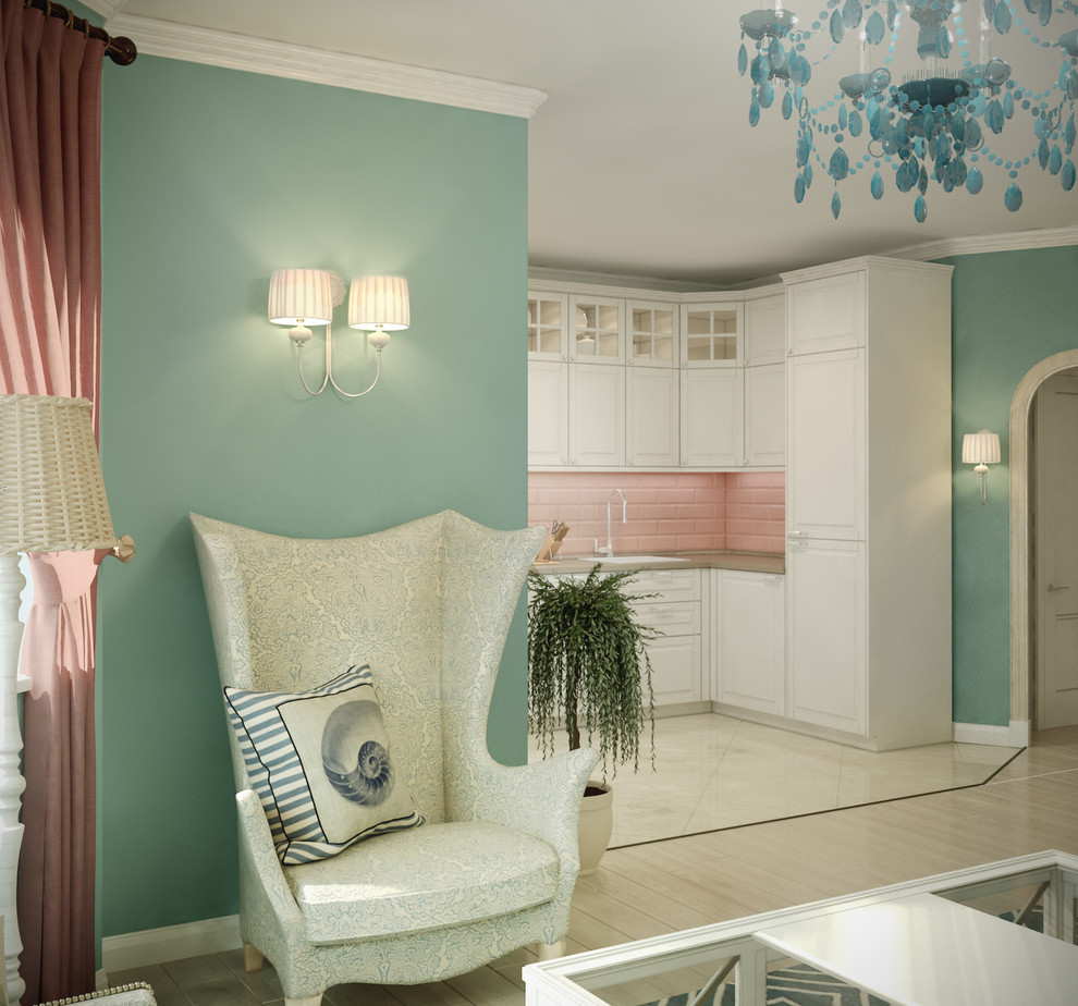 Кухня объединенная с залом