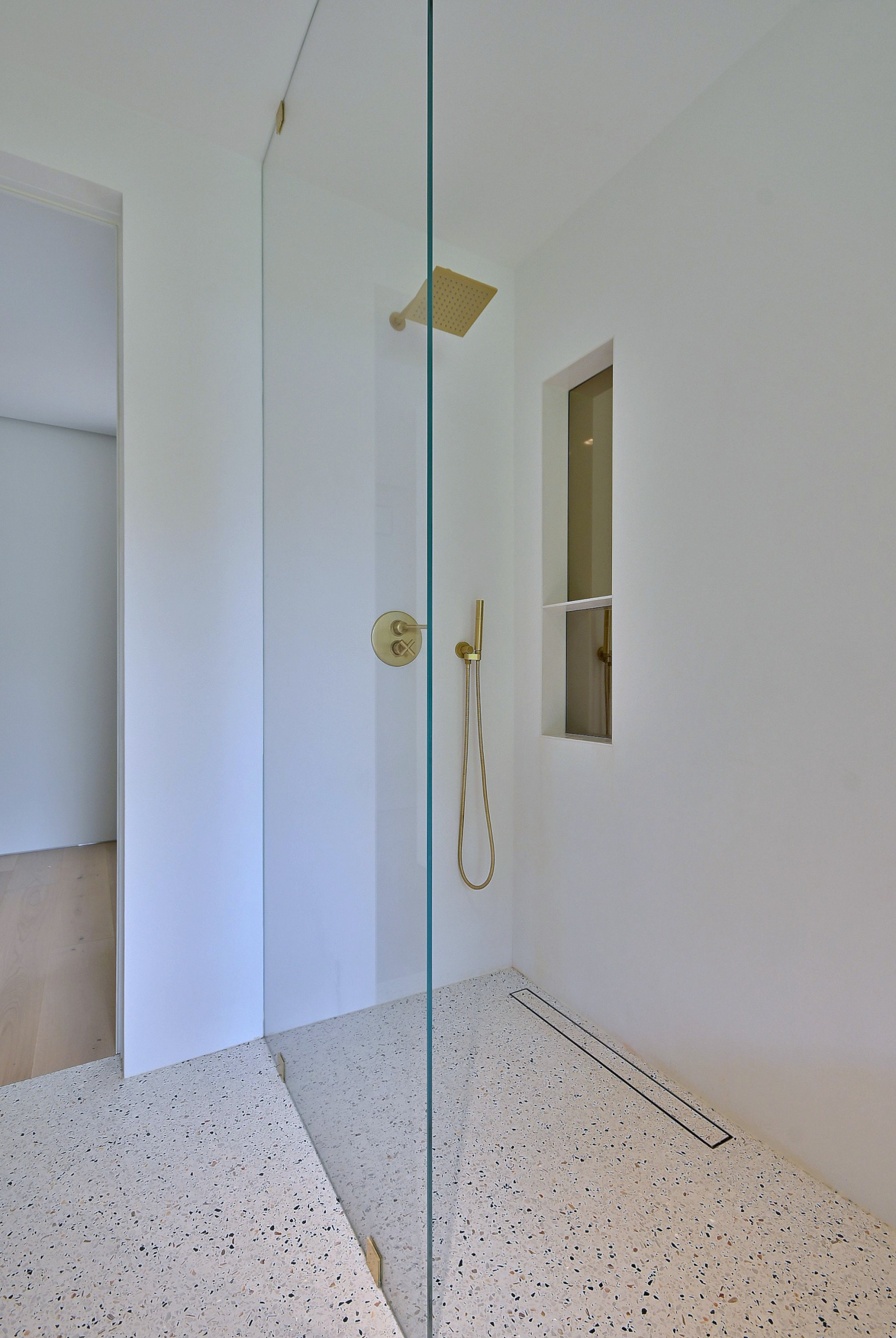 Mid-Century Modern Bathroom with Freestanding Tub