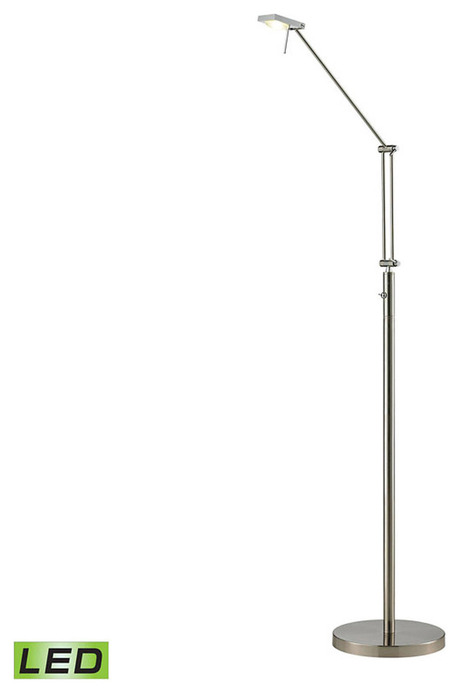 Reilly 1-Light Floor Lamp, Brushed Nickel and Brushed Aluminum
