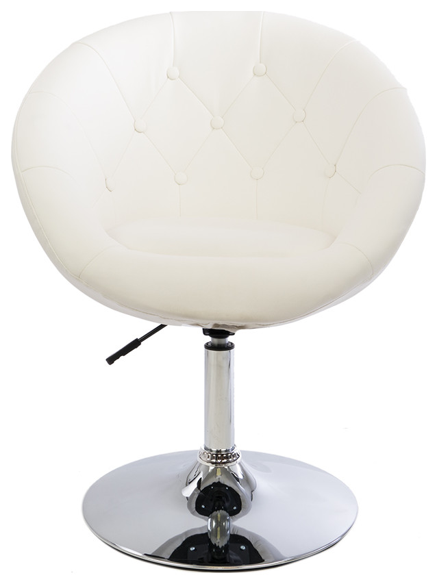 Round Tufted Vanity Chair Transitional Vanity Stools And