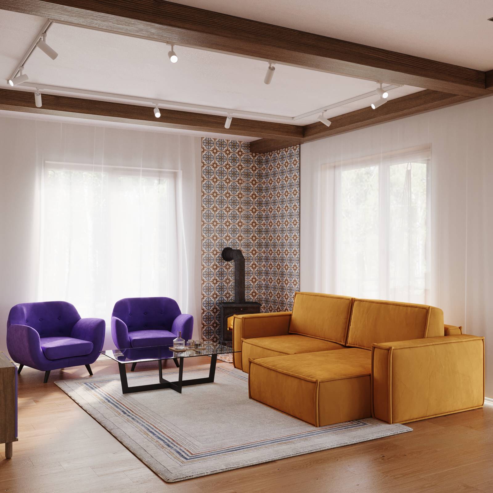 Дизайн 2х этажного дома в стиле эклектика